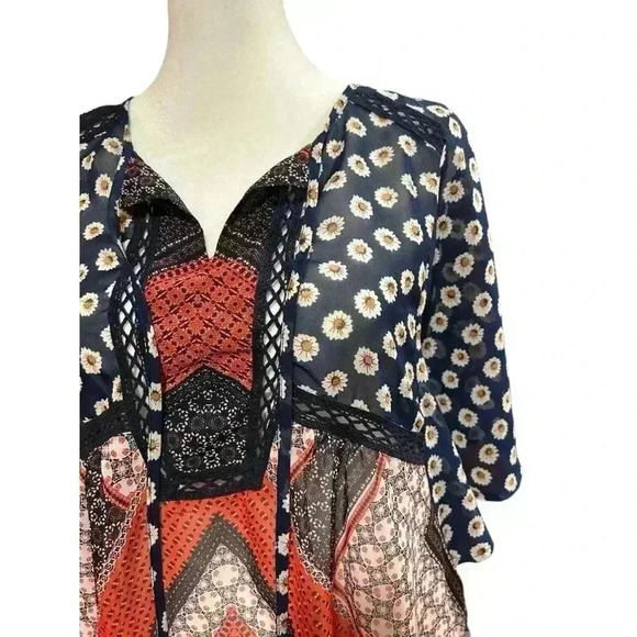 Valerie‎ Steven’s Floral Boho Blouse, Petite Large - Picture 5 of 5